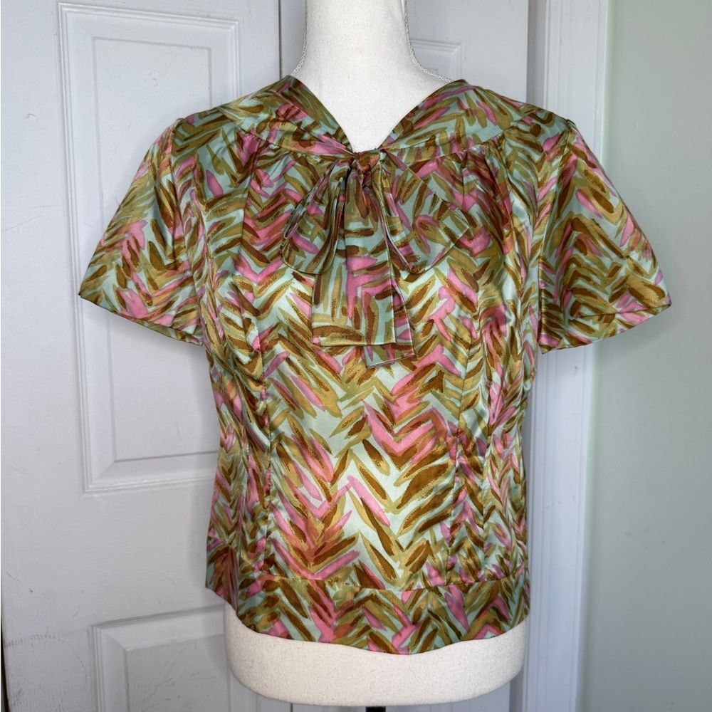 1950s Baby Blue, Pink and Coquette Girl Balletcore Bow Top
